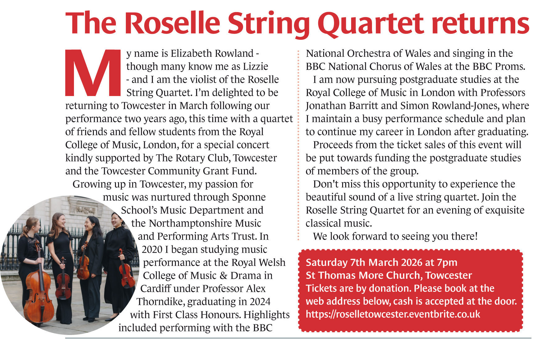 Roselle String Quartet FebMar26